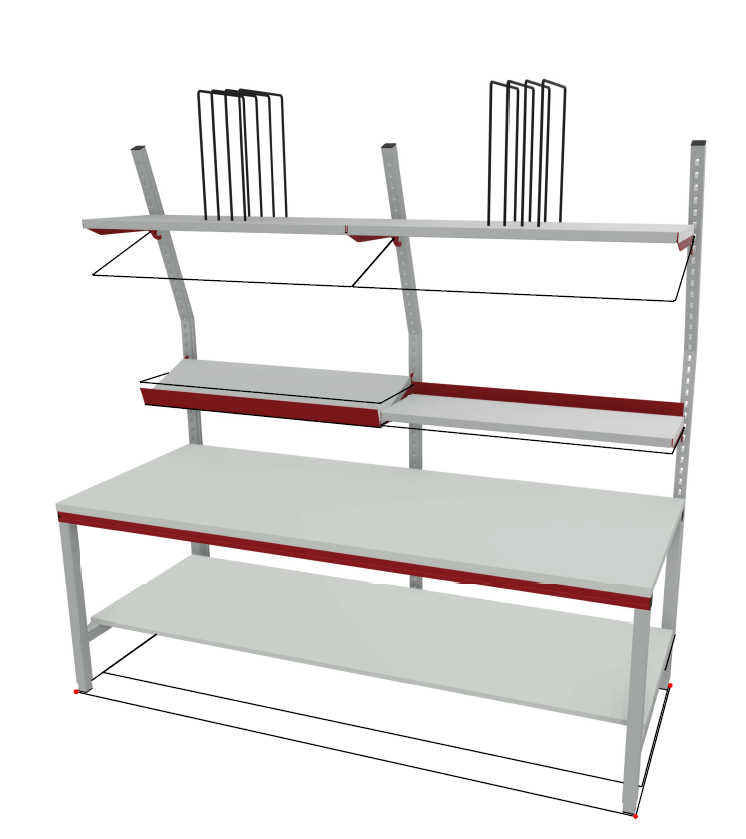 Ergonomischer Packplatz - offene Fachteiler