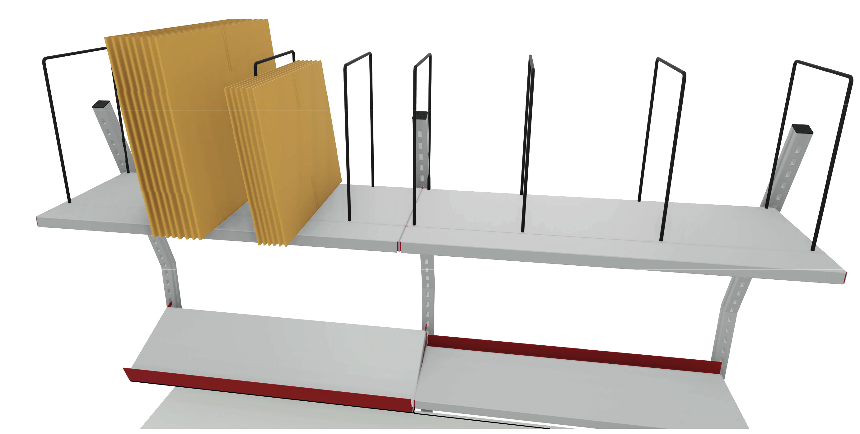 Ergonomischer Packplatz - Packtisch mit offenen Fachteilern