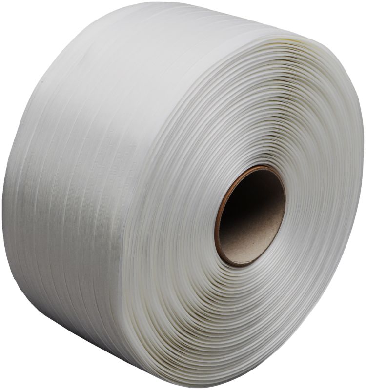 Produktbild von Umreifungsband HD 25 Mm – Gewebt, 1400 Kg Reißkraft, 400 M/Rolle, Kern 76 Mm, Für Holz & Schwere Güter